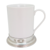Ceramic Mug H: 10 cms w/Pewter Line Base