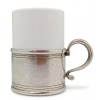 Porcelain Ceramic Tea Cup Pewter Décor