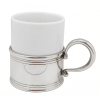 Porcelain Ceramic Tea Cup Pewter Décor