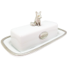 Porcelain Butter Dish / Pewter Decorate_FOX