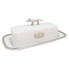 Porcelain Butter Dish / Pewter Decorate_FOX