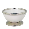 Porcelain Noodle Bowl  w/Pewter Decor