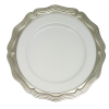 Porcelain Wide Rim Plate-Dinner Plate 28 cms. / Pewter Decor CHP