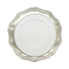 Porcelain Wide Rim Plate 20.5 cms. / Pewter Décor CHP