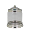 Glass Jar Pewter Lid and Base H: 22 cms.(copy)