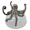 Glass Bowl Pewter Octopus Base