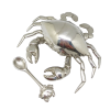 Pewter Crab Salt Cellar Pot w/Spoon
