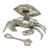 Pewter Crab Salt Cellar Pot w/Spoon