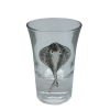 Shot Glass with Pewter Medal Stingray
