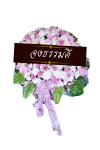 พวงหรีดดอกไม้สด 80 เซนติเมตรสีขาวชมพู