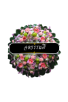 พวงหรีดดอกไม้สด 90 เซนติเมตรสีม่วง แดง ชมพู