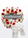 พวงหรีดดอกไม้สด 80 เซนติเมตรสีขาวชมพูแดง 2