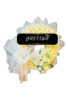 พวงหรีดกระดาษ พวงหรีดดอกไม้จันทน์ สีขาว