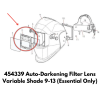 Auto Darkening filter lens variable shade 9-13 cigweld by esab