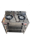 Lucky Flame รุ่น AT-402R หัวเหล็กหล่อ 2 หัวเตา โครงชั้นสแตนเลส