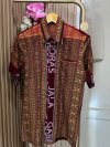 ALTHREE Clothing - KEMEJA Motif Ulos Ragi Hotang Pria Katun Stretch Lengan Pendek