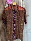 ALTHREE Clothing - KEMEJA Motif Ulos Ragi Hotang Pria Katun Stretch Lengan Pendek