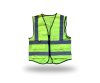 เสื้อจราจรสะท้อนแสงสีเขียว ผ้าตะข่าย ซิป+กระเป๋า รุ่น CG-004
