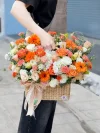 ช่อดอกไม้แสดงความยินดีโทนส้มขาว (FW009-ส้ม)