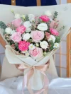 ช่อดอกไม้แสดงความยินดี ชมพูครีม FW005
