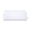 ถาดพลาสติกเหลี่ยม PET 35x23x3 cm. ใสขอบทอง