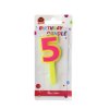 เทียนตัวเลขกลางเลข 5 (IO.107) (สีพาสเทล)