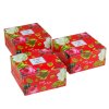 BJN กล่องสแน็คเล็ก 12.7x12.7x6.5cm. ลายเรดเวลเลท (20ชิ้น/แพ็ค)