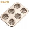 CHEFMADE WK9113 พิมพ์ขนมมาเดอลีนทรงเปลือกหอย 6 ช่อง (26.7x18x3.4 cm)