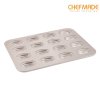 CHEFMADE WK9743 พิมพ์มาเดอลีน 16 หลุม ลายเปลือกหอยจิ๋ว เคลือบ Non-Stick