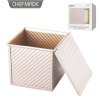 CHEFMADE WK9880 พิมพ์ขนมปังปอนด์ทรงลูกบากศ์ 450g พร้อมฝาปิด (Corrugated Square Loaf Pan) พิมพ์โทสต์ Non-stick