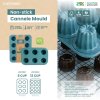 CHEFMADE WK10047 6 Cup Non-stick Cannele Mould (GREEN)