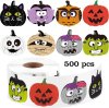 (500 ดวง/ม้วน) สติกเกอร์ฮาโลวีน ขนาด 2.5 cm. ลายน่ารัก สีสด คมชัด(copy)
