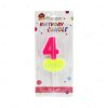 เทียนตัวเลขหัวใจเลข HBD 4 (IO.126) (สีพาสเทล)