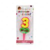 เทียนตัวเลขหัวใจเลข HBD 3 (IO.126) (สีพาสเทล)