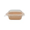 UTray (120KPE) ถาดกระดาษ พร้อมฝา  สีน้ำตาล 400 ml (20ชุด)