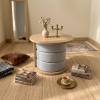 โต๊ะสตูลอเนกประสงค์ 3-in-1 ดีไซน์มินิมอล (Coffee Table &amp; Hidden Stools) รหัส BR1018