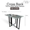 Cross dining table, real marble top, black steel legs, rustproof, abrasion resistant.