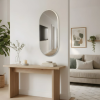 กระจกเงา Oval Aura Mirror กระจกทรงวงรี กรอบสีขาว ติดผนัง Minimal Luxury แต่งบ้านสไตล์มินิมอลหรู