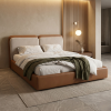 เตียงนอนบุนุ่มสไตล์มินิมอล (Minimalist Upholstered Bed) ดีไซน์ทูโทน อบอุ่น แข็งแรงทนทาน มีให้เลือก 3 ขนาด BR3013 BR3014 และBR3015