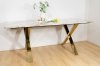 CARA Dining Table โต๊ะอาหารท็อปหินอ่อน ขาสแตนเลสสีทอง