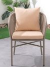 NOVA เก้าอี้พักผ่อนดีไซน์มินิมอล เบาะสีน้ำตาลอ่อน Earth Tone Rope Chair รุ่น Aura Cushion