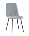 SADIA Chair – Velvet Upholstered, Soft Padded, Black Metal Legs