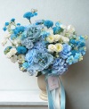 Luxe Ocean Blue & Pearl White Classic Flower Vase