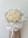 50 White Roses BowTied