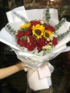 Red Carna Sunflower bouquet
