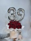 20 Red Roses Flower Box + Balloon