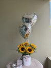 Sunflower Box + Heart Ballooons