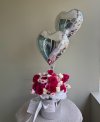 Majenta Mix Flower Box + Heart Ballooons