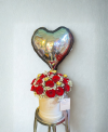 20 Red Rose and Chocolate FlowerBox and Balloon