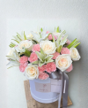 Luxe White Lily & Pink Carnation Flower Box